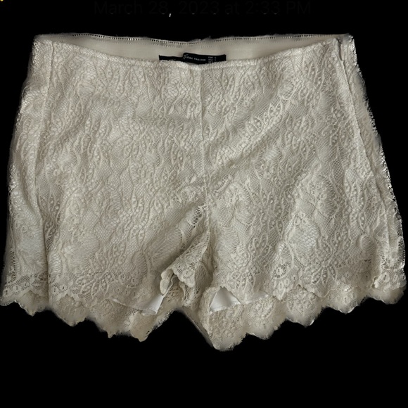 Zara Pants - Lace offf white shorts